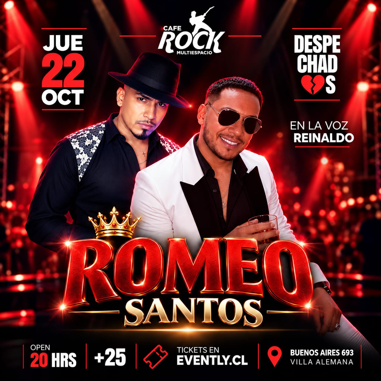 Jueves 22 Fiesta Despechadas Tributo Romeo Santos